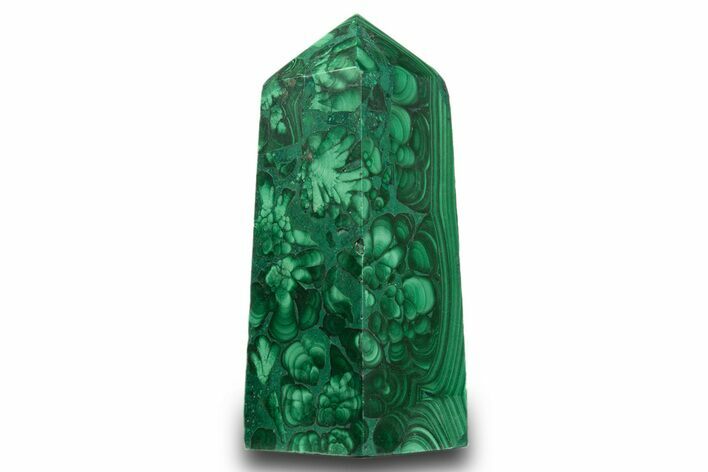 Tall Polished Malachite Obelisk - DR Congo #321139